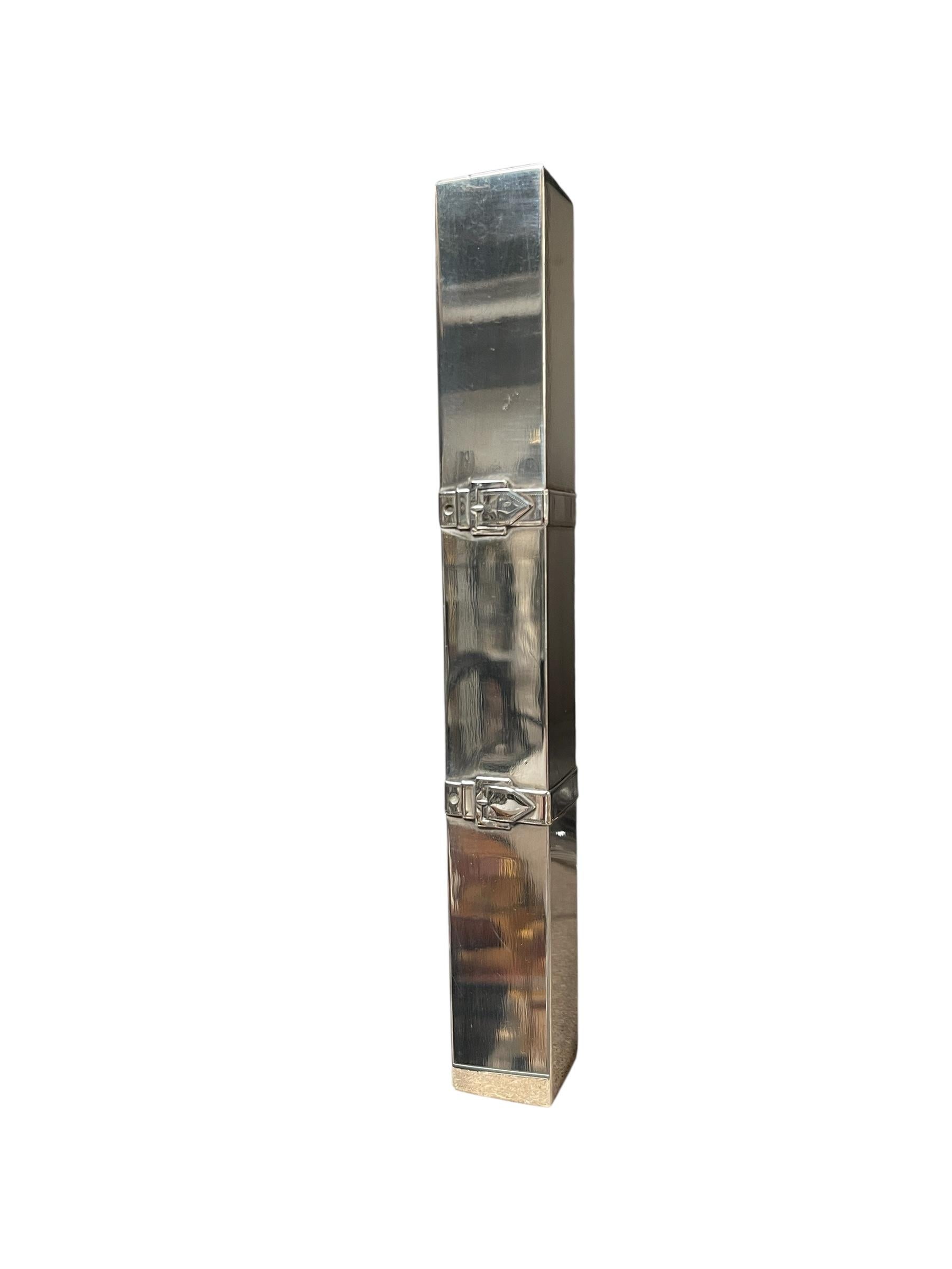 1970's Silver plater lighter holder by Maria Pergay In Good Condition For Sale In New York, NY