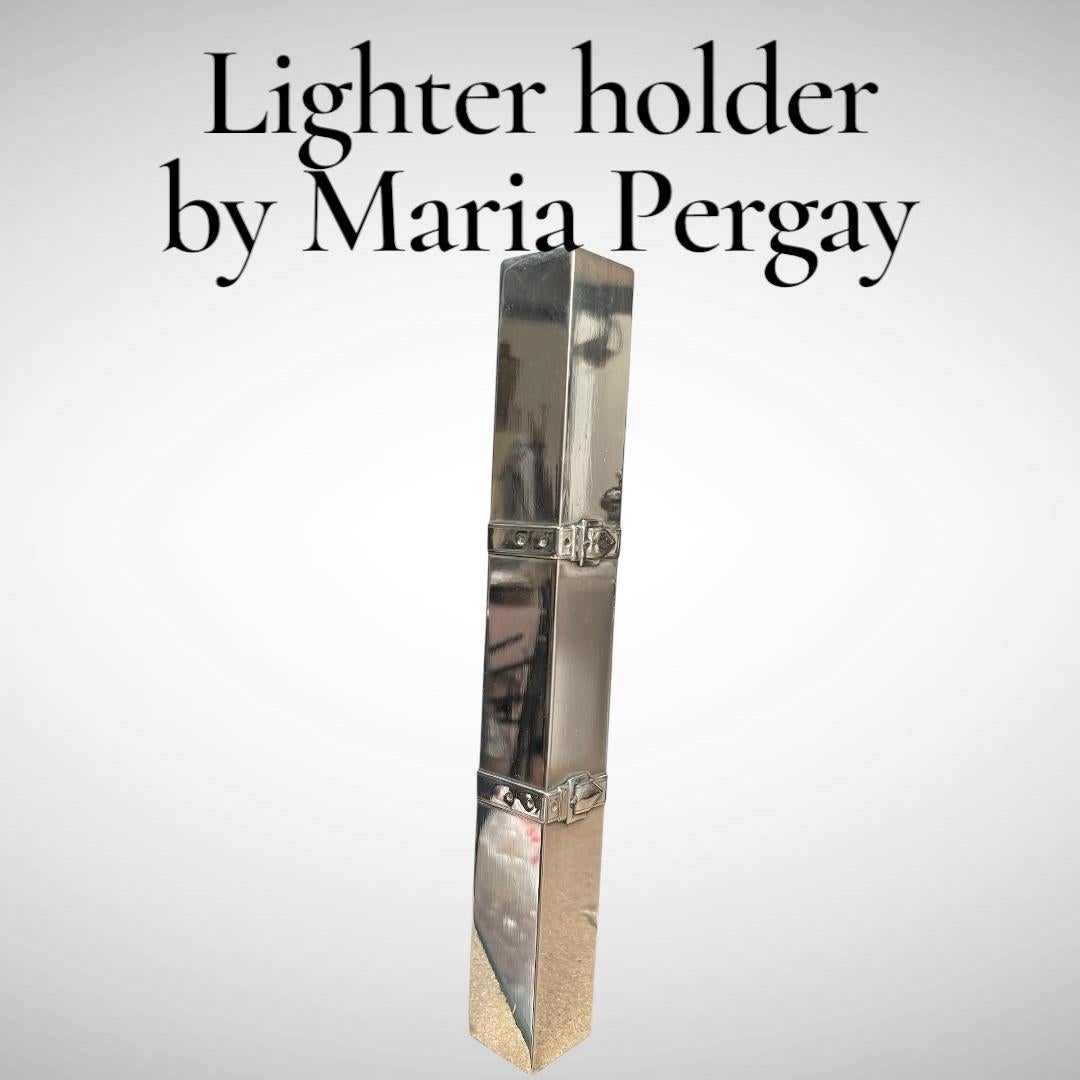 Late 20th Century 1970's Silver plater lighter holder by Maria Pergay For Sale