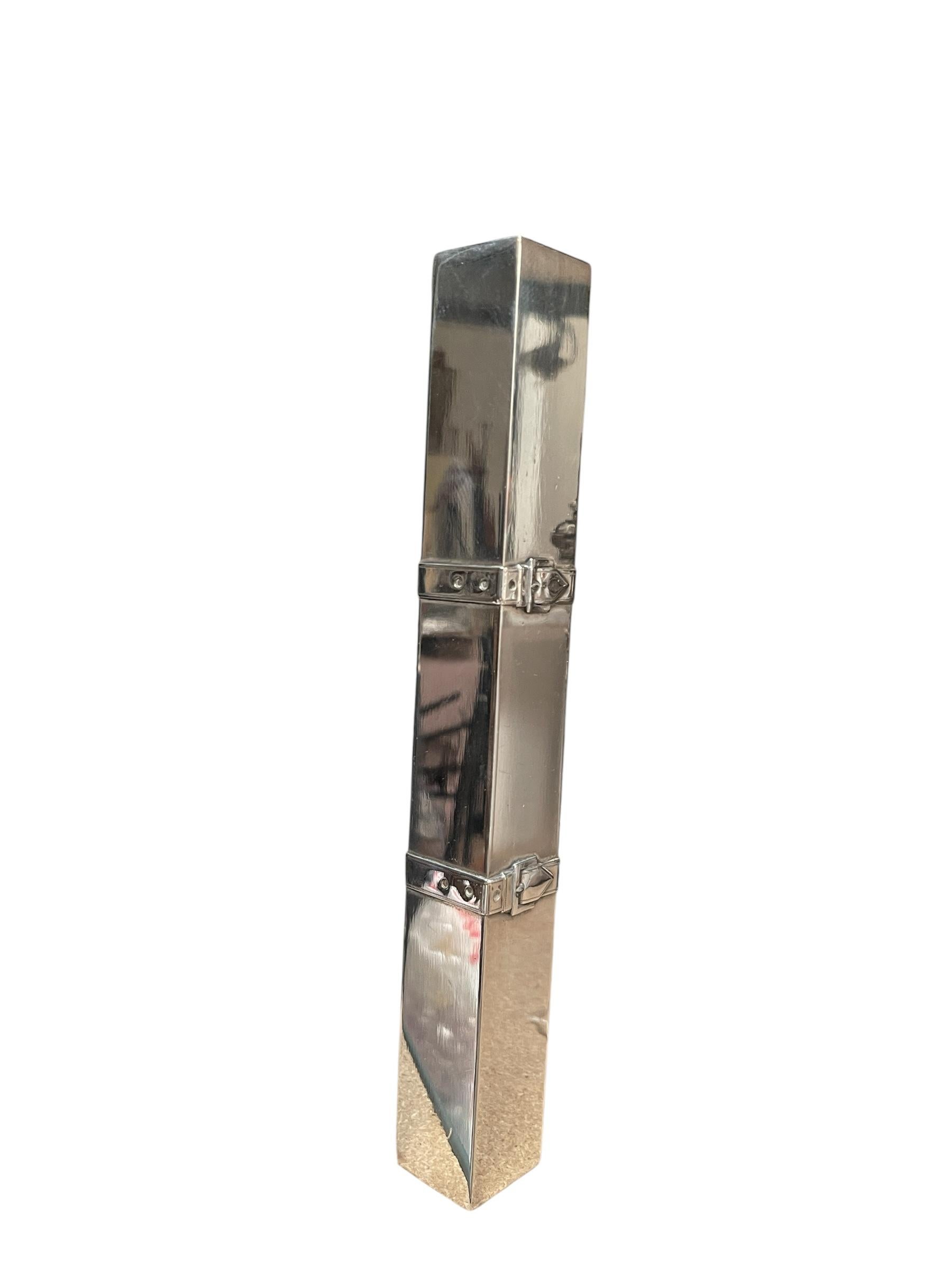 1970's Silver plater lighter holder by Maria Pergay For Sale 4