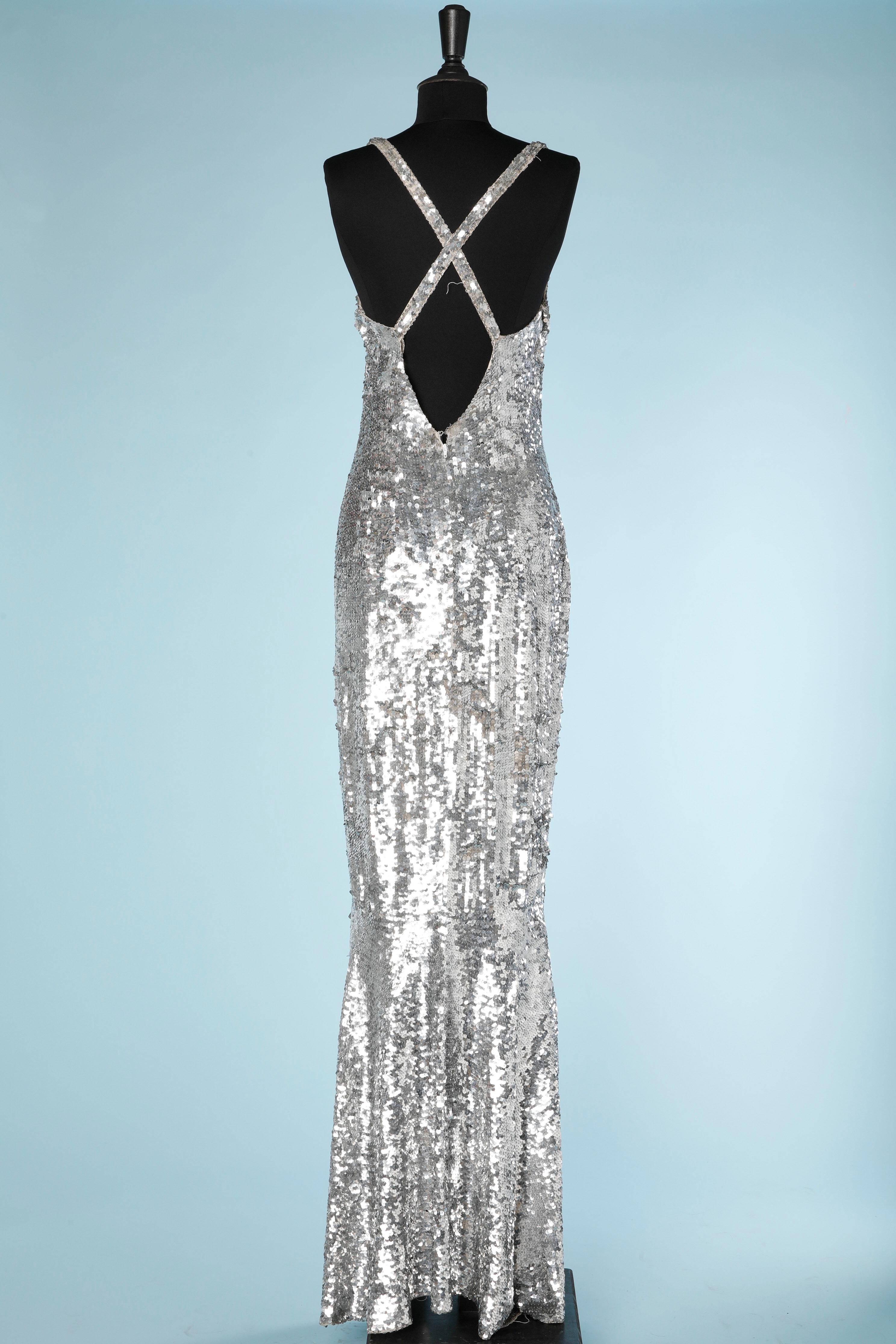 Vintage 2000’s silver sequin grey dress