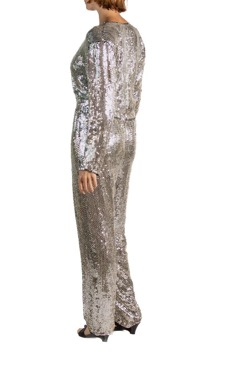 1970S Silver Sequined Disco Ball Jumpsuit 3