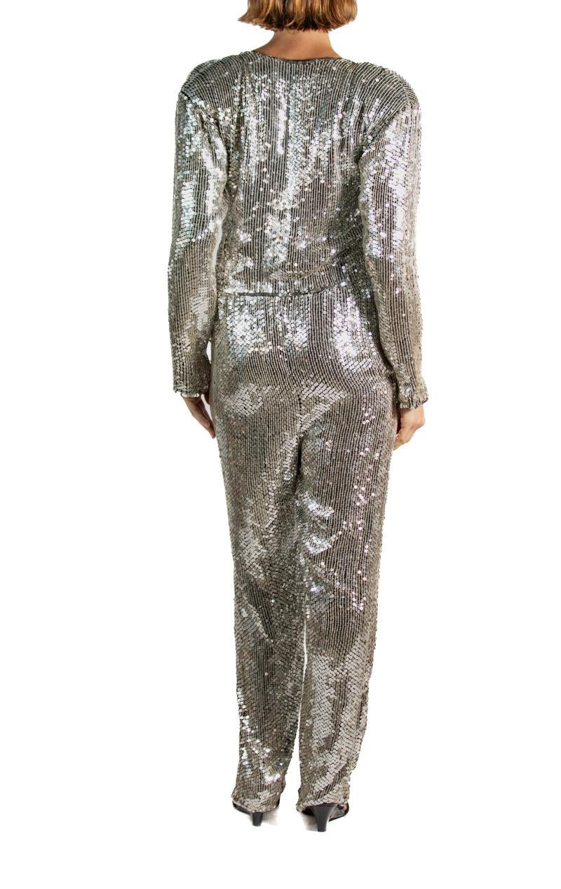 1970S Silver Sequined Disco Ball Jumpsuit 4
