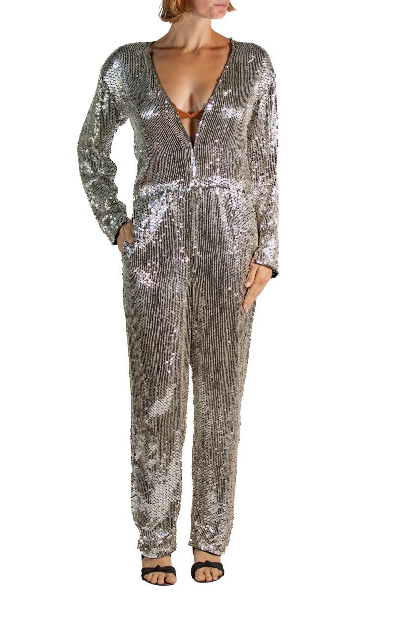1970S Silver Sequined Disco Ball Jumpsuit 5