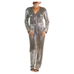 1970S Silver Sequined Disco Ball Jumpsuit