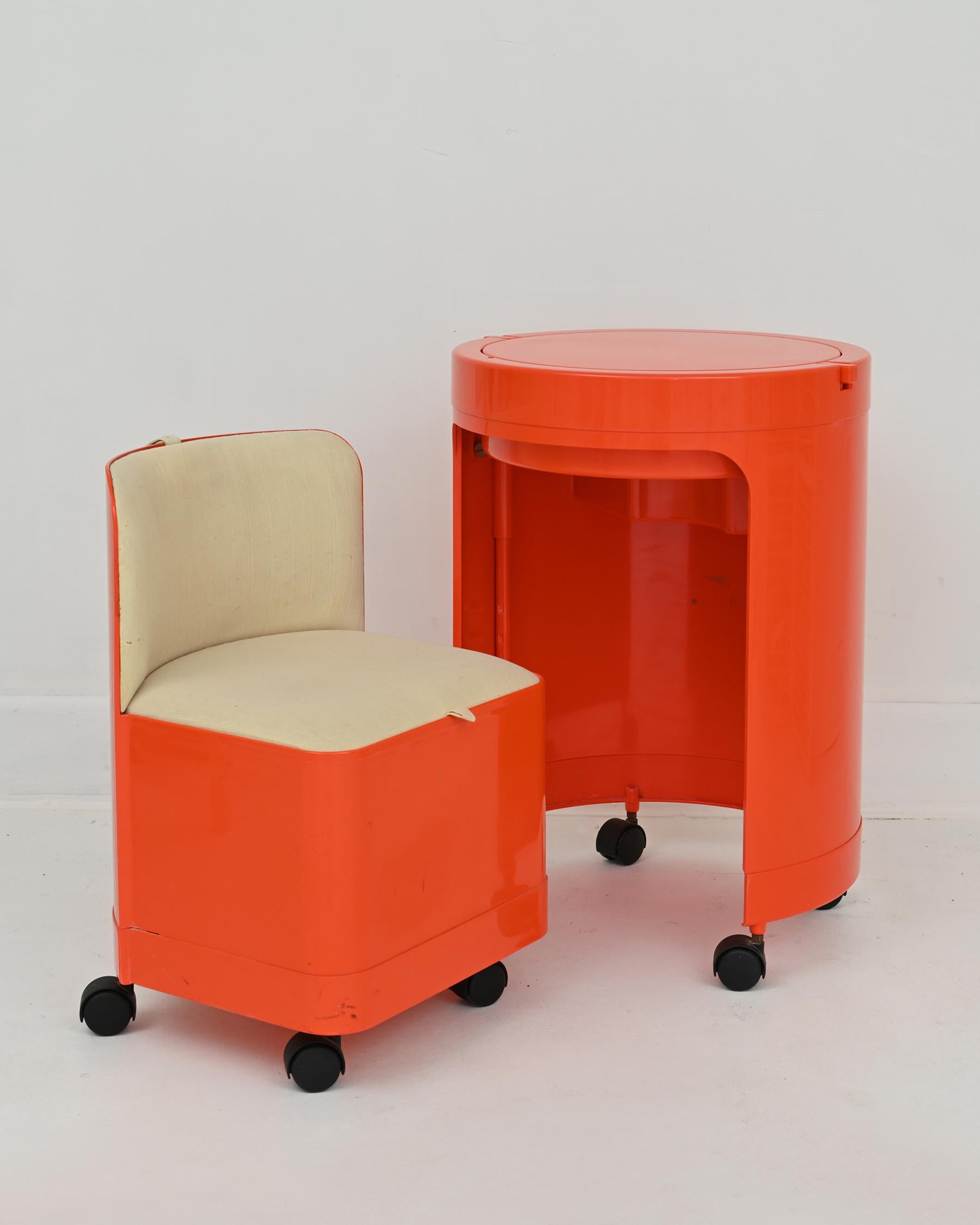 italien Coiffeuse orange atomique Silveri de Fanini Fain S.P.A et Studio Kastilia, années 1970 en vente