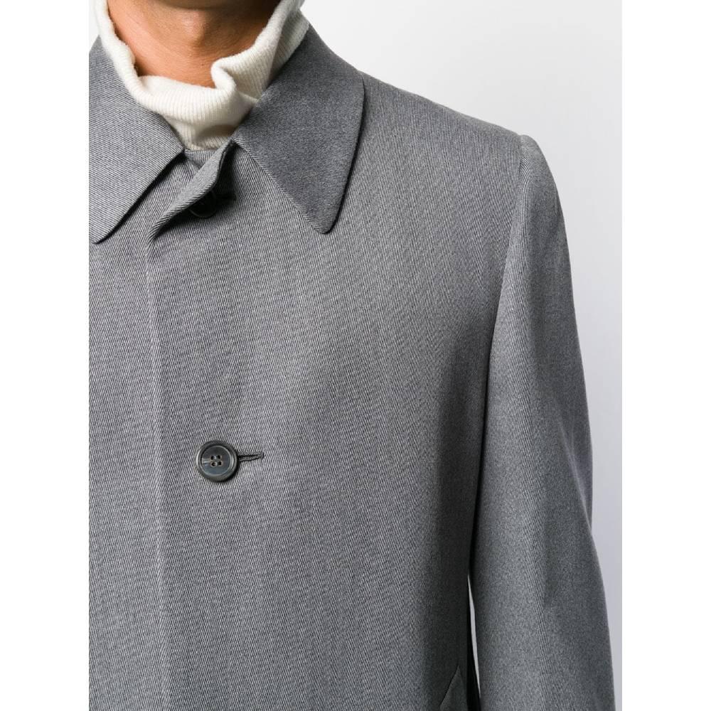Gray 1970s Simon Ackerman Slim Coat For Sale