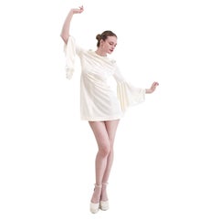 1970's Simon Massey London Mini dress with Fringe Bell Sleeves