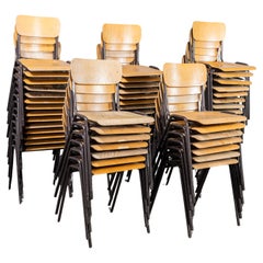 Used 1970's Simple Black French Stacking Chairs - Good Quantity Available