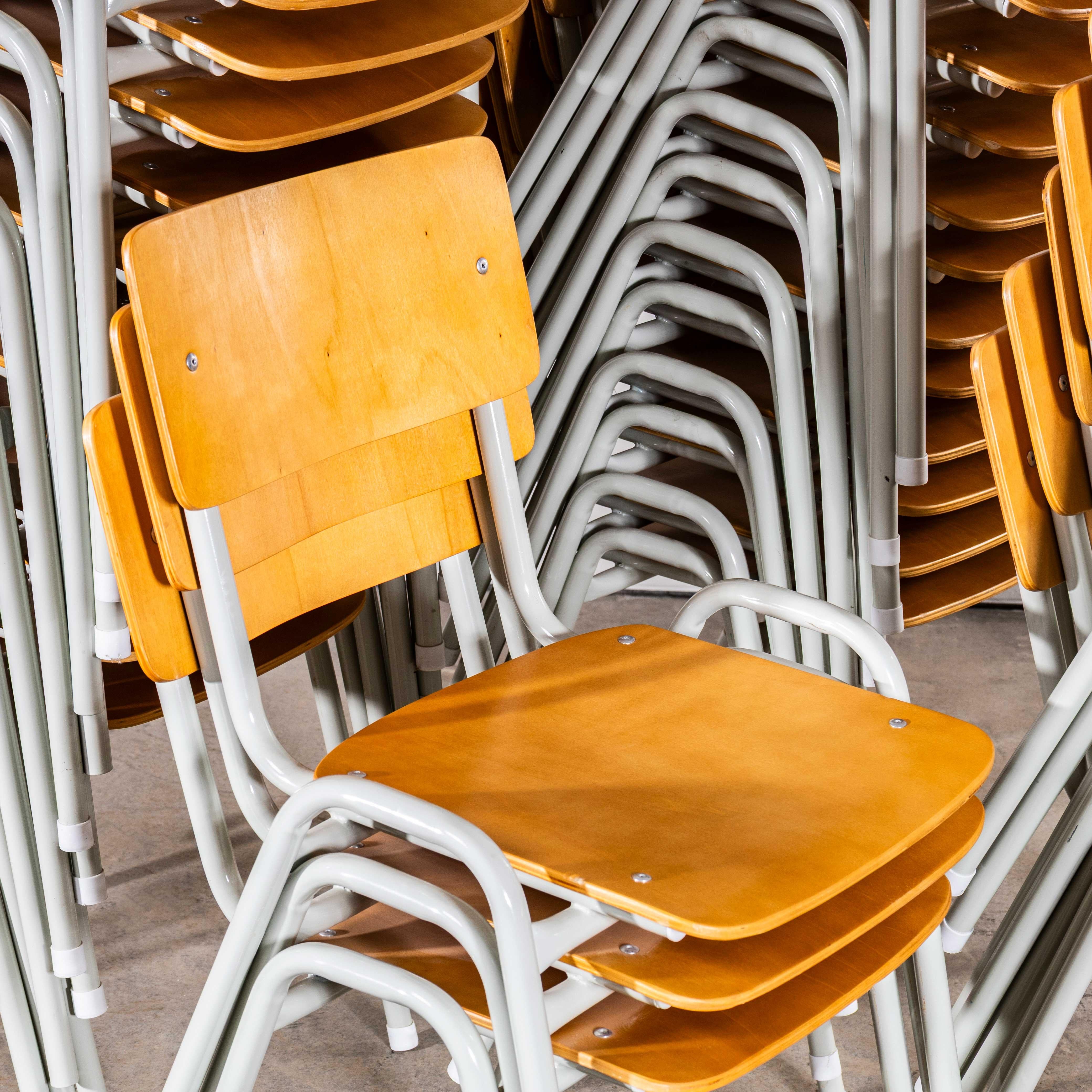 Français 1970's Simple Stacking University Dining Chairs - Large Quantity Available en vente