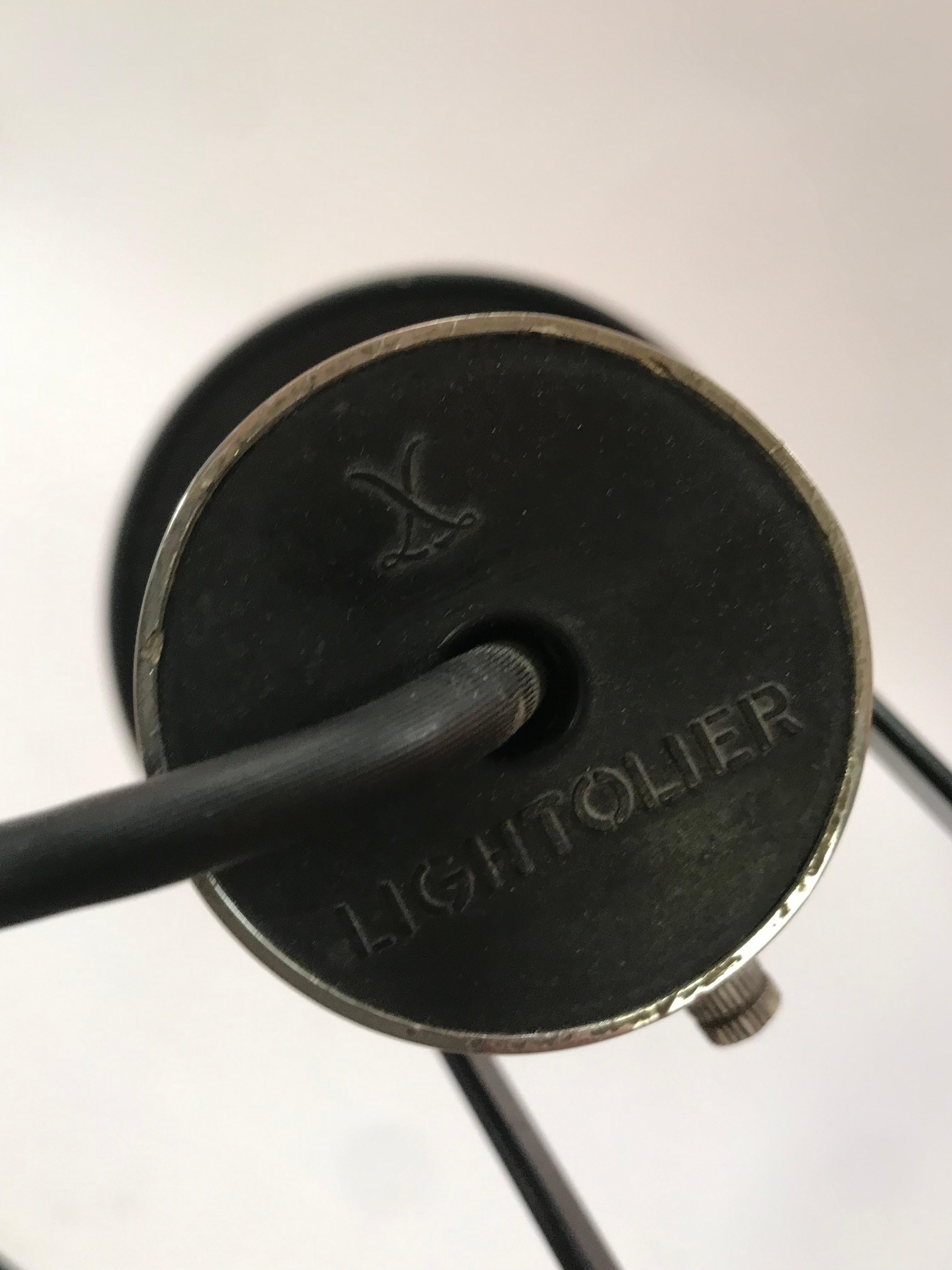 Late 20th Century 1970's Single Lantern Adjustable Lightolier Floor Lamp in Black and Chrome For Sale