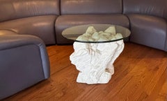 1970s SIRMOS Sculptural Plaster Table with Oval Glass