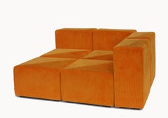 Canapé modulaire orange Sistema 61 de Giancarlo Piretti Castelli au design italien des années 1970