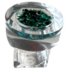 1970s Siv Langstrom Swedish Space Age Modernist Acrylic Ring with Flowers