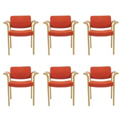 1970s Six Restored Stackable Rud Thygesen, Johnny Sorensen Customizable Chairs