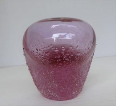 1970s SKLO Bohemian Modern Brutal Glass Vase by Miloslav Klinger Czechoslovakia