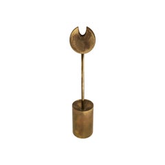 1970s Skultuna Solid Brass Sculptural Candleholder