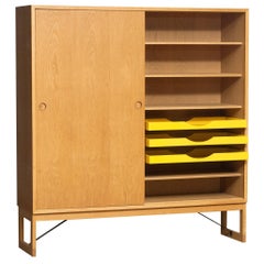 1970s, Slim Oak Cabinet or Buffet by Børge Mogensen for Karl Andersson, Sweden