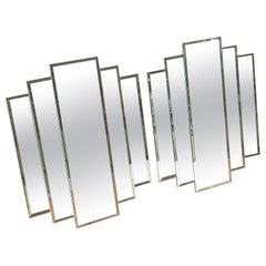 1970s Small 5-Panel Mirror Made in New York City by Mechanical Mirror Works