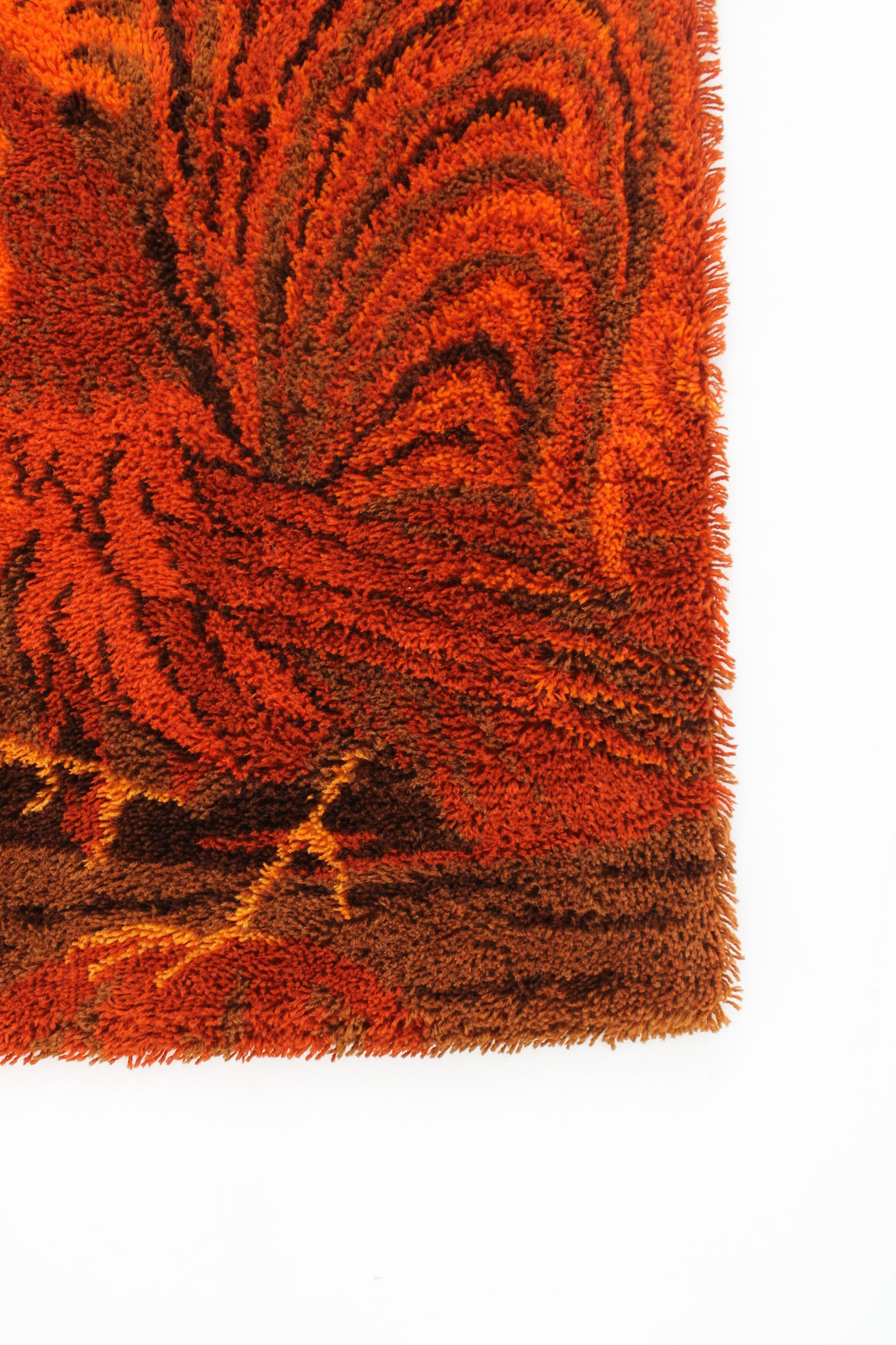Late 20th Century 1970s Small Danish Wool Rug or Tapestry For Sale