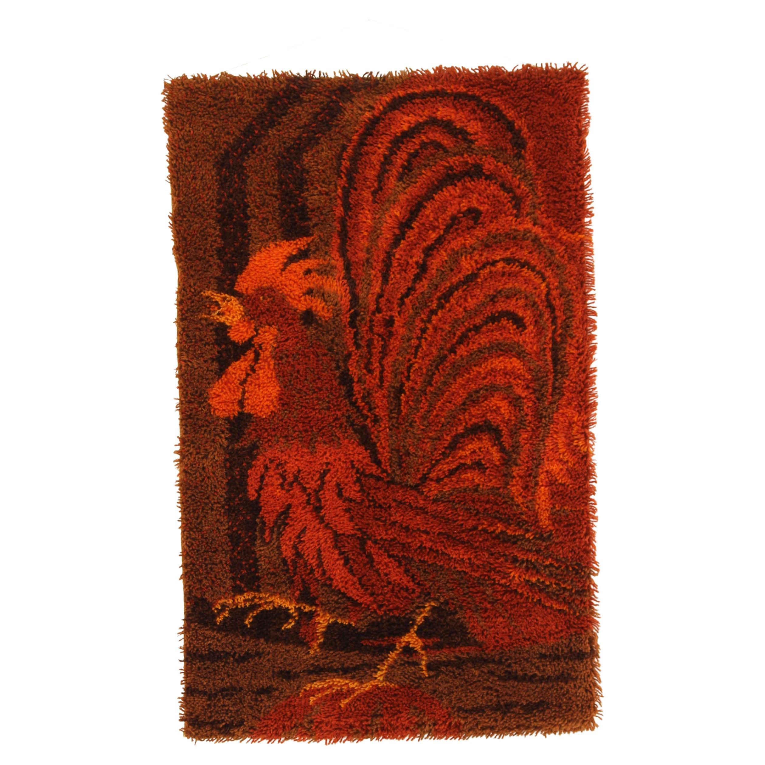 1970s Small Danish Wool Rug or Tapestry For Sale