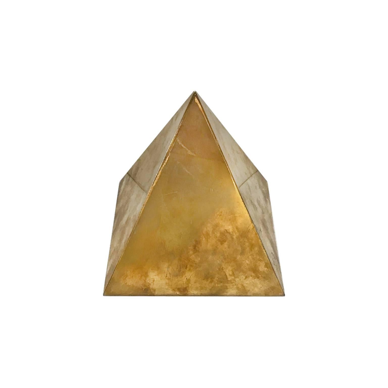 1970s Small Decorative Brass Pyramid by Sarried Ltd