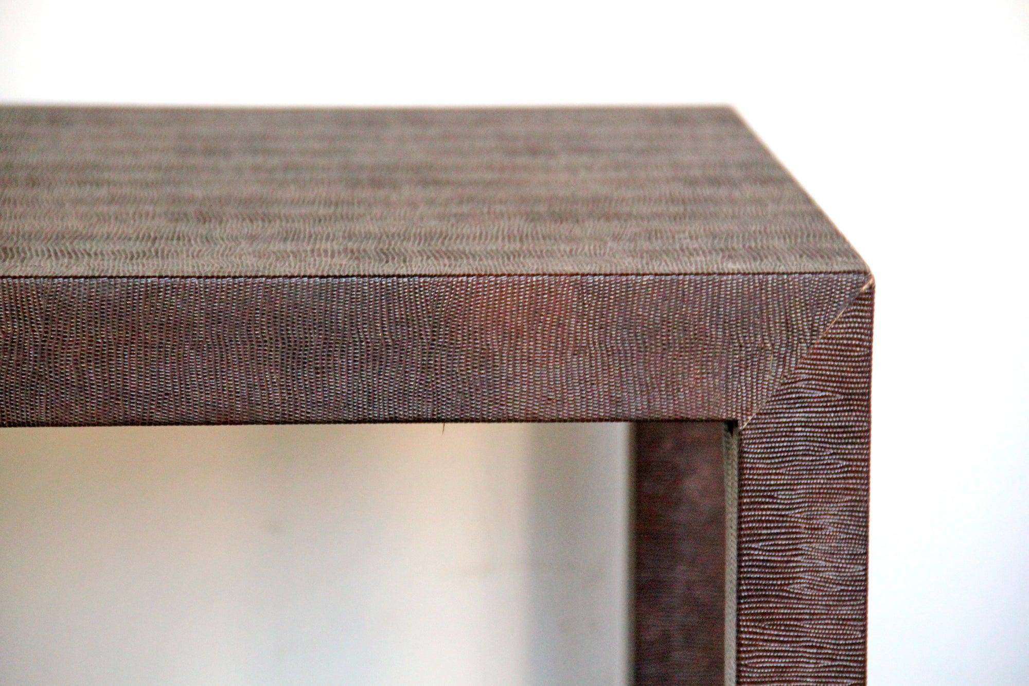 Mid-Century Modern 1970s Small Faux Brown Snake Parsons End Table