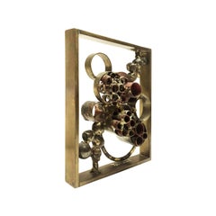 1970s Small Rectangular Brutalist Copper, Brass and Bronze Welded Sculpture