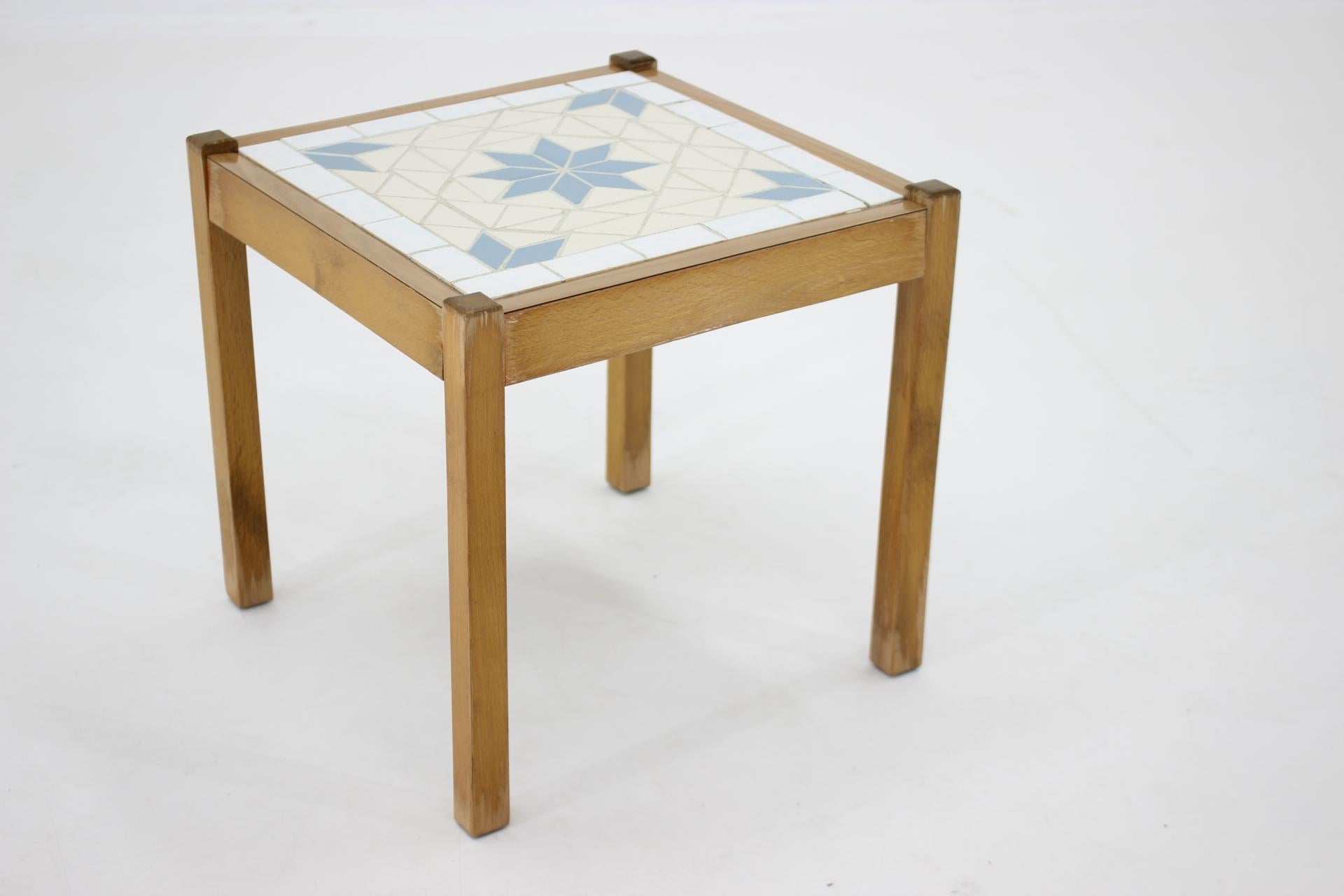Late 20th Century 1970s Small Tile Side Table, Czechoslovakia 