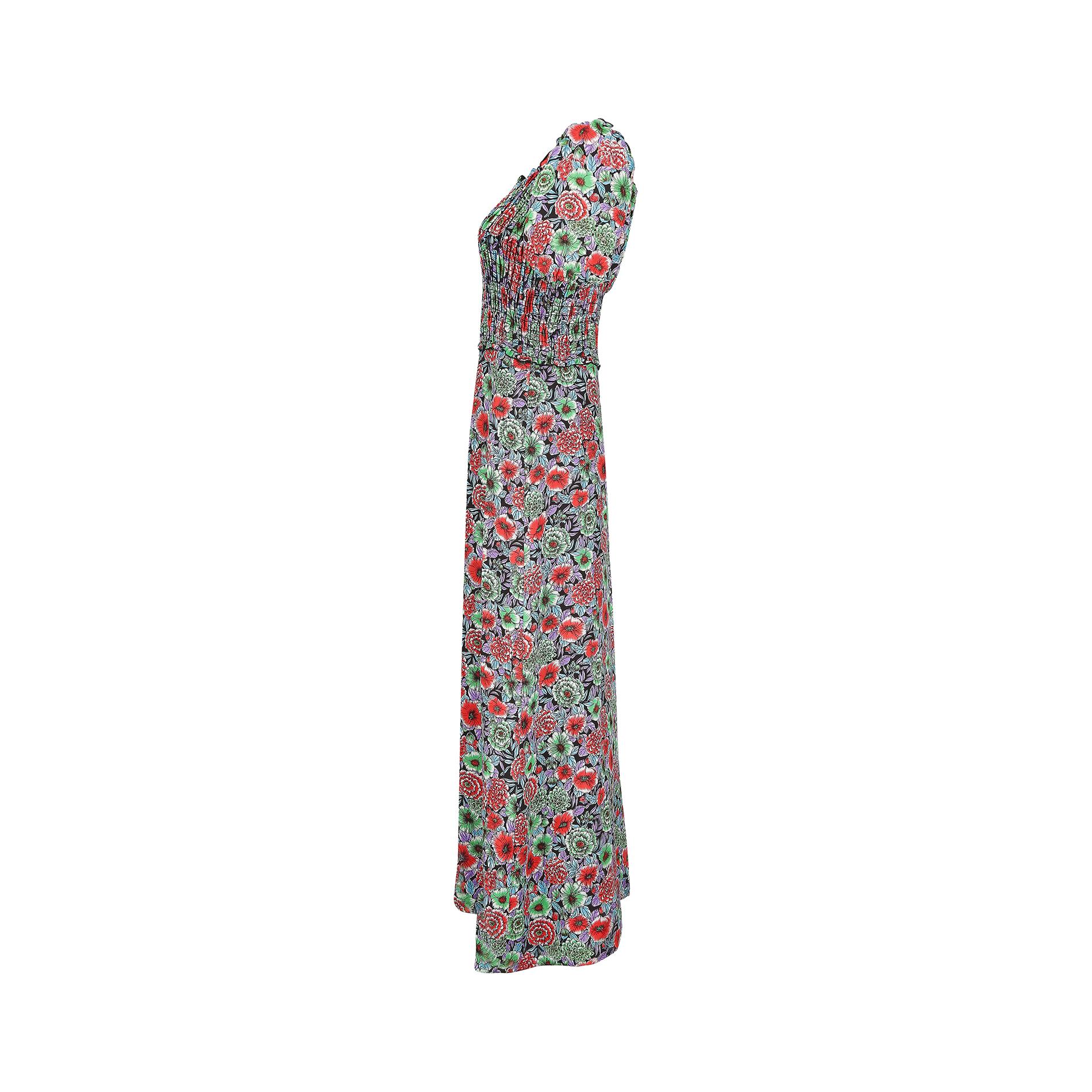 satin folded floral over bust maxi dress