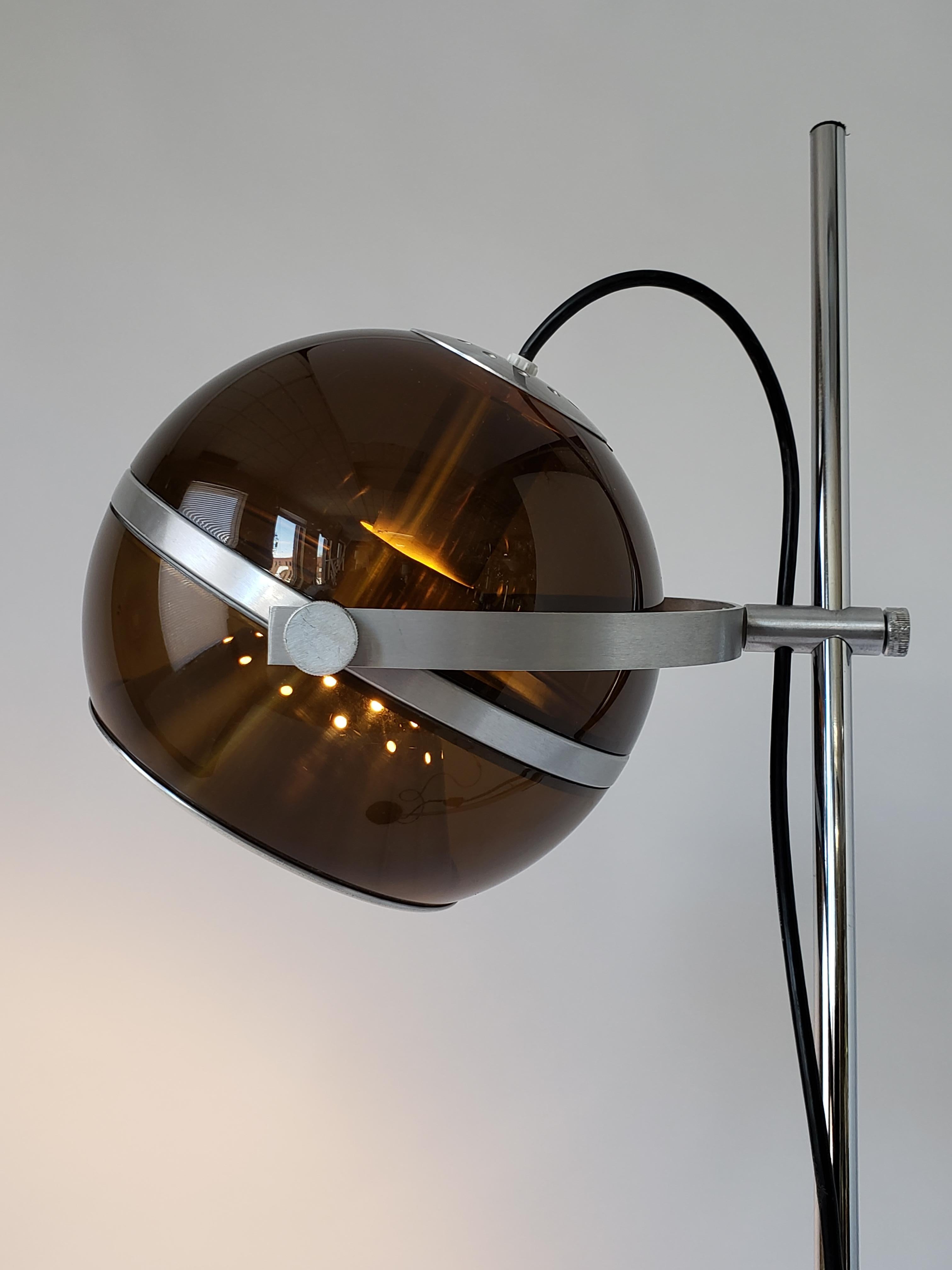 1970s Smoked Acrylic Shade Floor Lamp from Holland In Good Condition In St- Leonard, Quebec