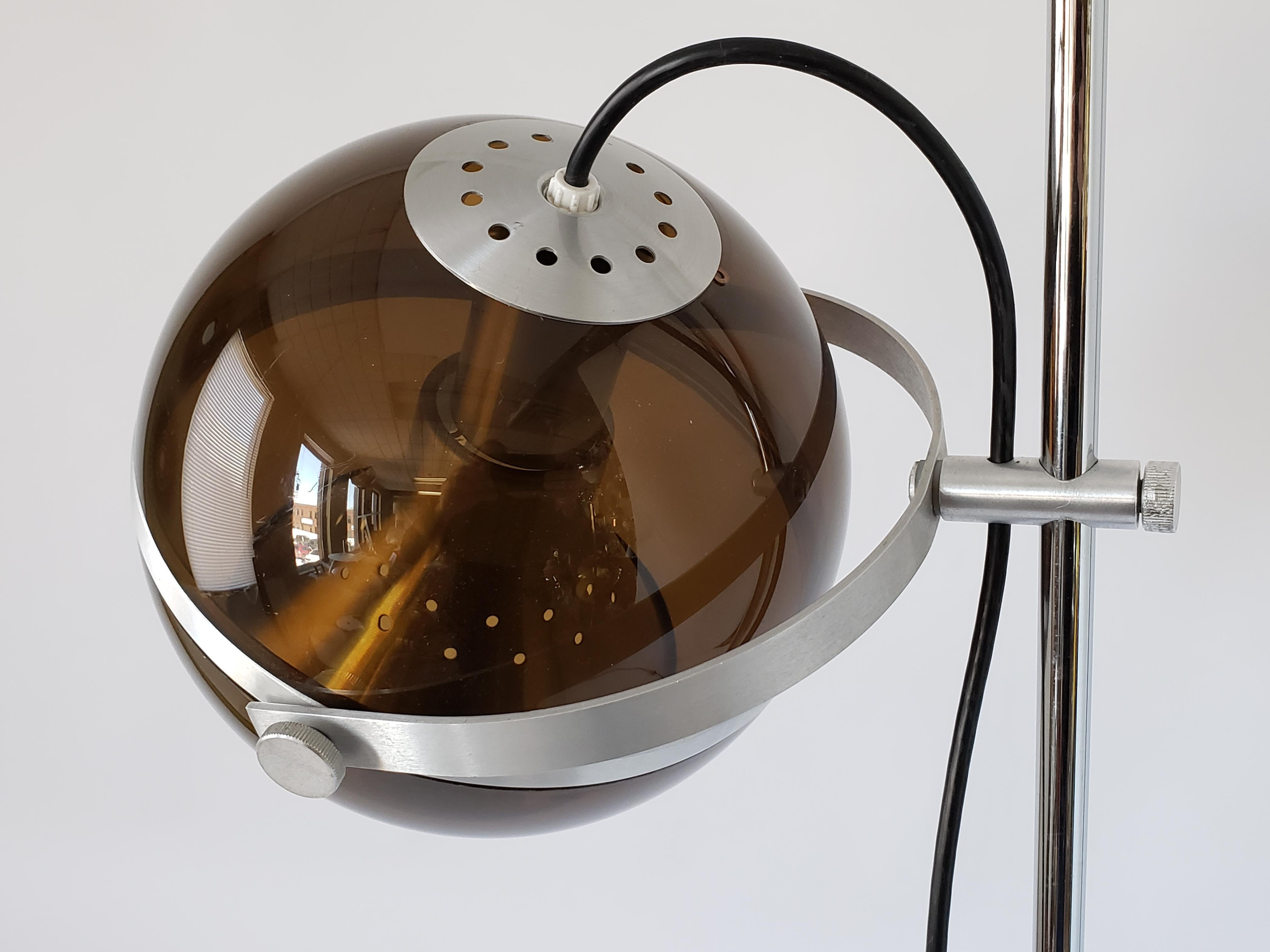 Late 20th Century 1970s Smoked Acrylic Shade Floor Lamp from Holland