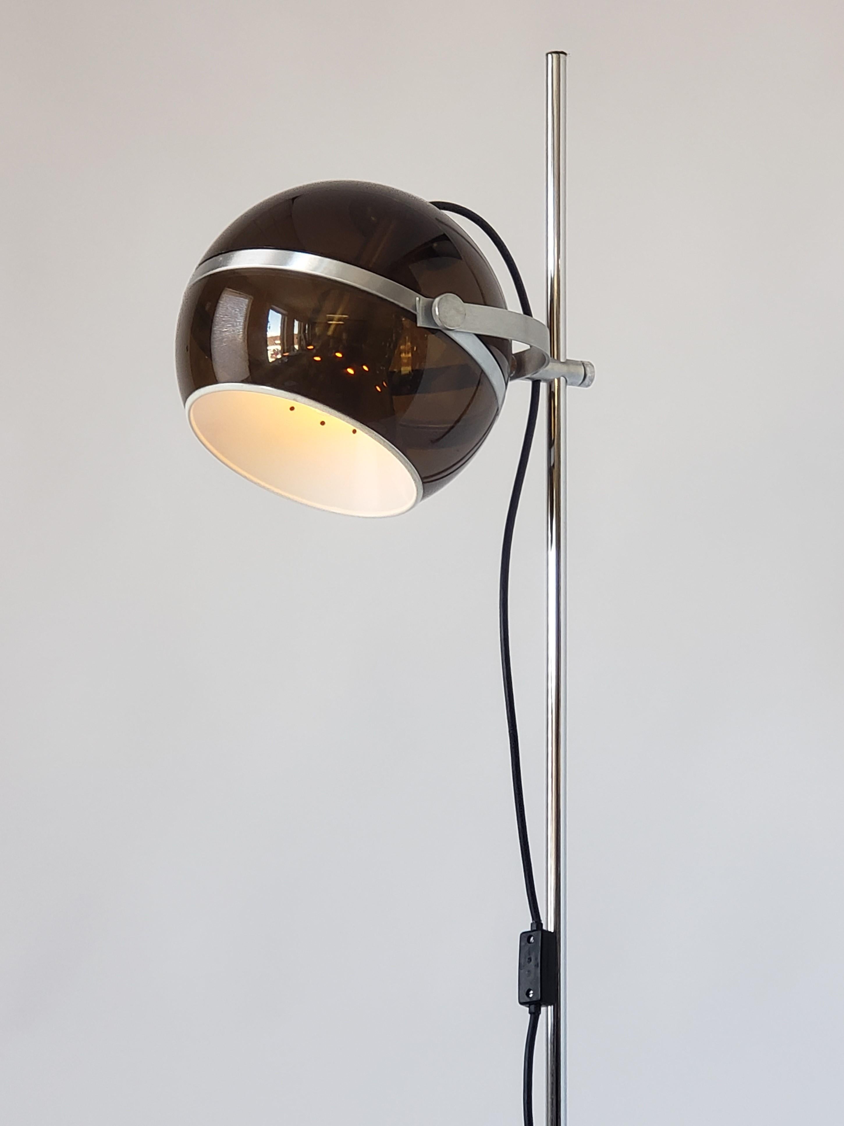 1970s Smoked Acrylic Shade Floor Lamp from Holland 1