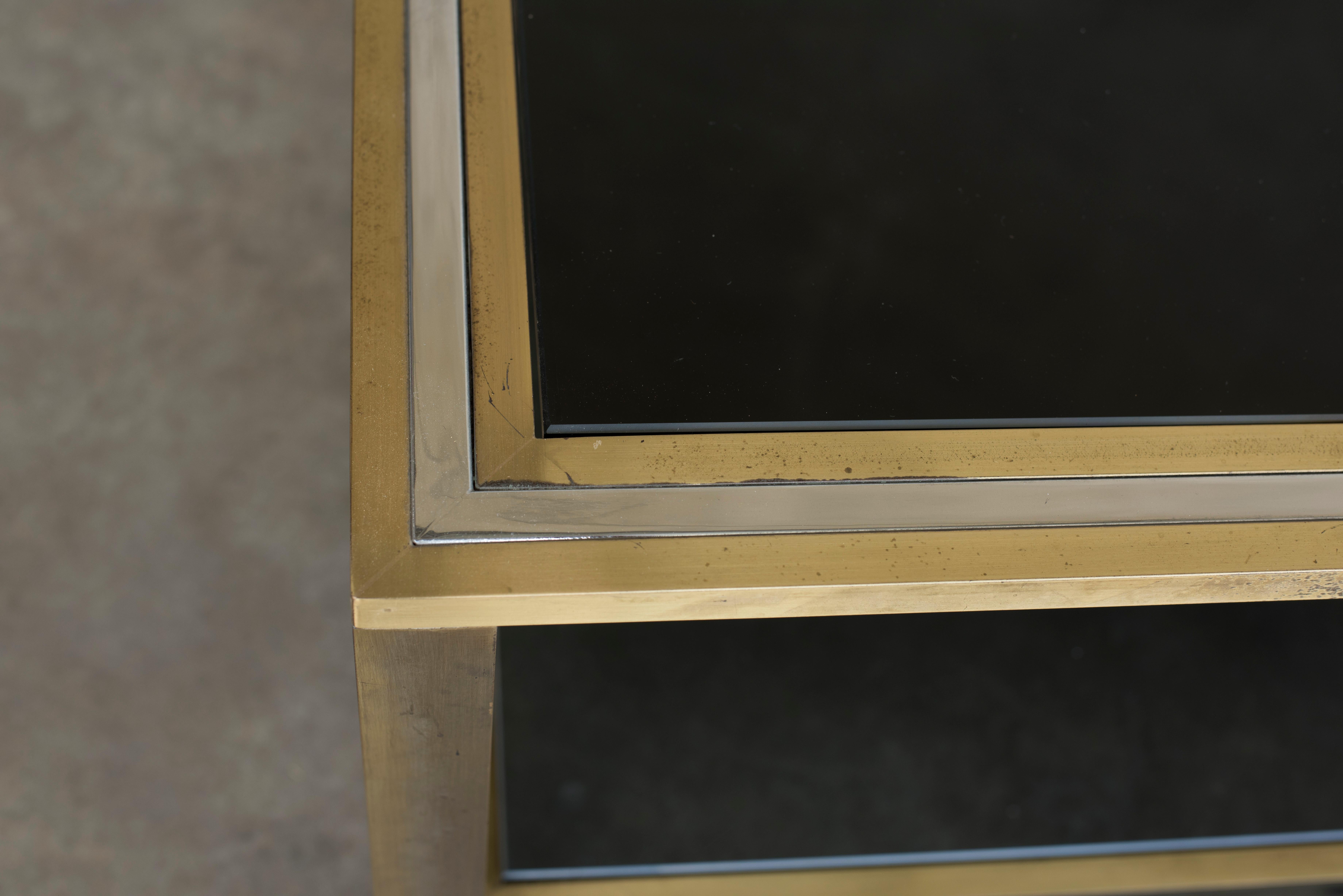table basse verre fume annees 70