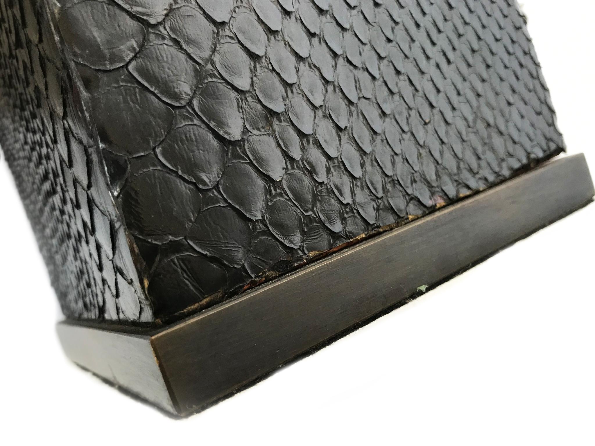 Pair of 1970s Snakeskin Table Lamps in the Style of Karl Springer 10