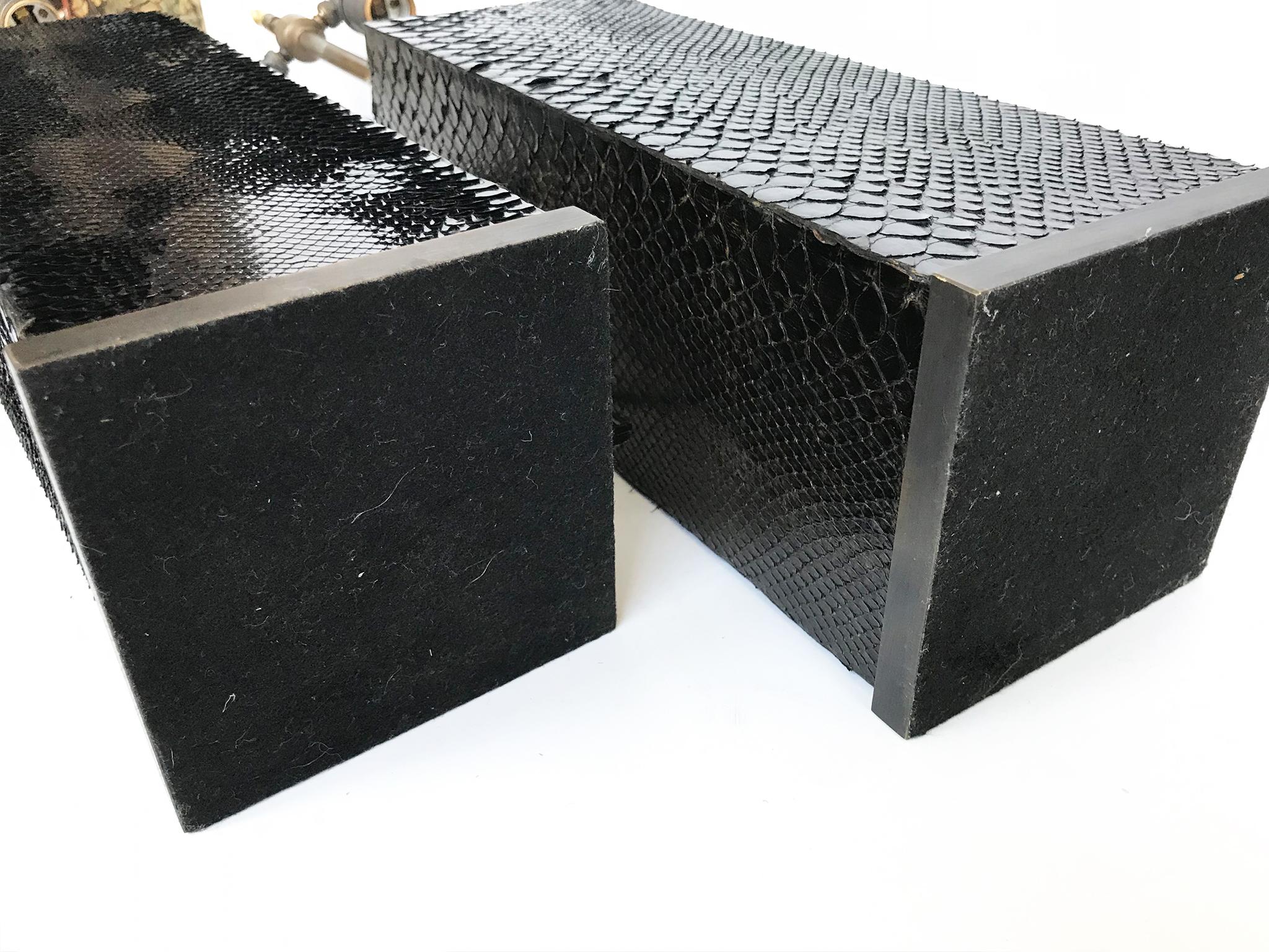 Pair of 1970s Snakeskin Table Lamps in the Style of Karl Springer 11