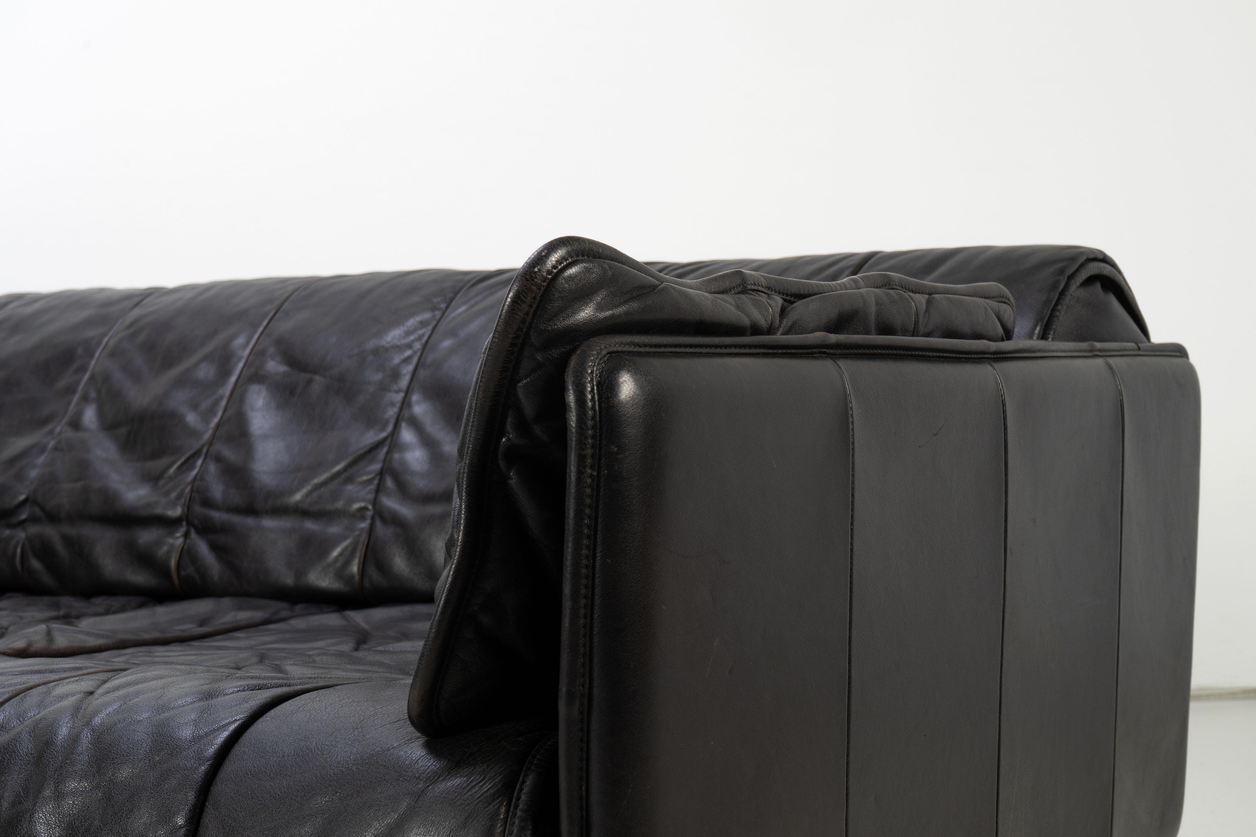 1970s Sofa De Sede DS-69 Switzerland Black Leather Daybed For Sale 2