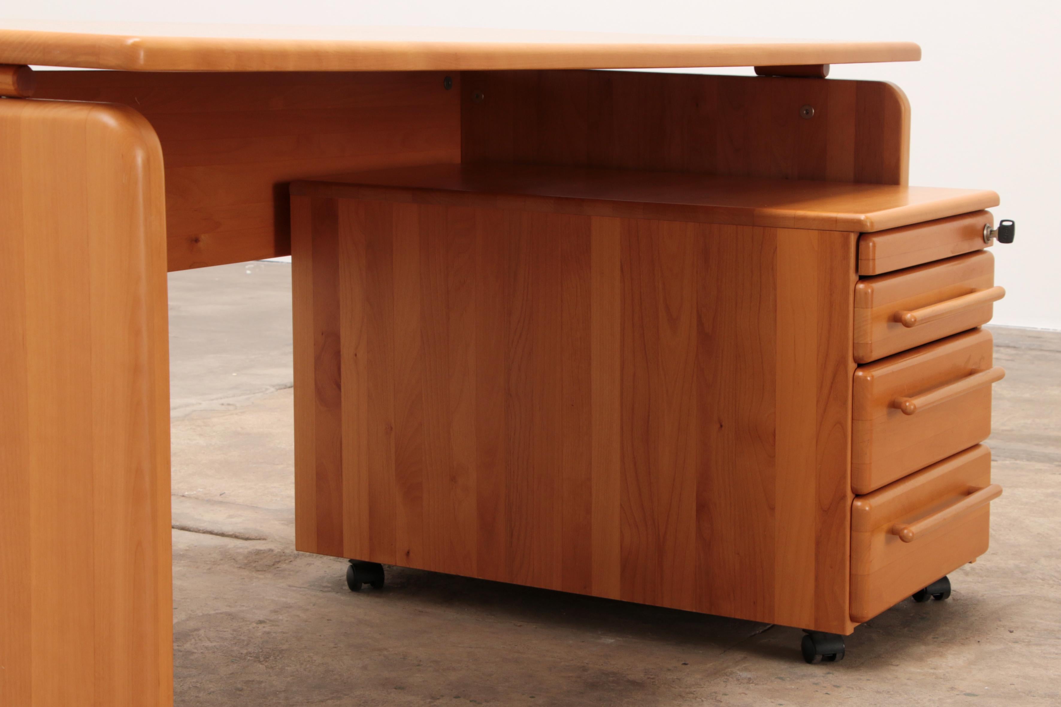 1970s Solid Beechwood Desk with Drawers, 1970 Germany 5