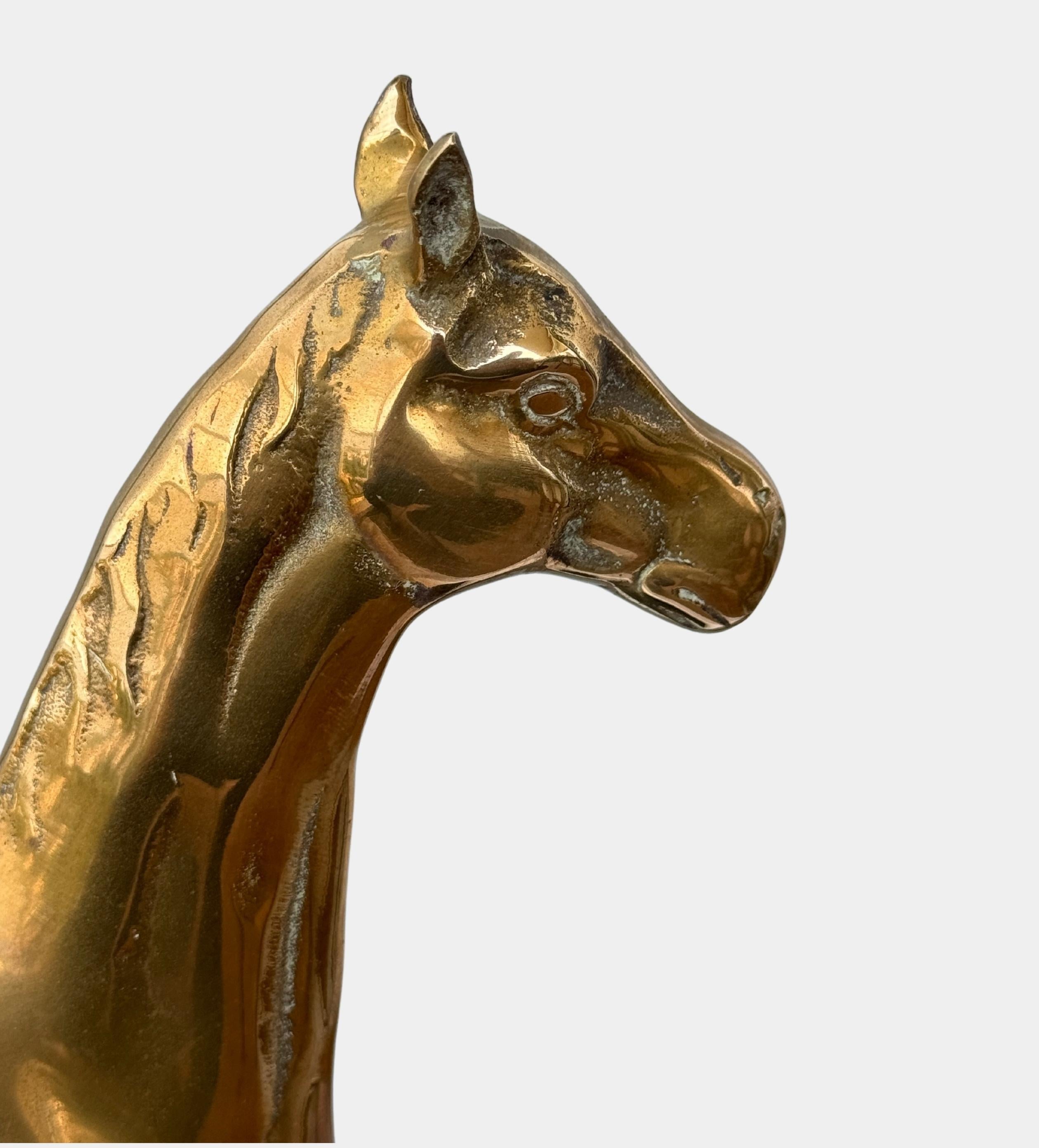 1970s Solid Brass Horse Table lamp by DEKNUDT Belgium For Sale 4