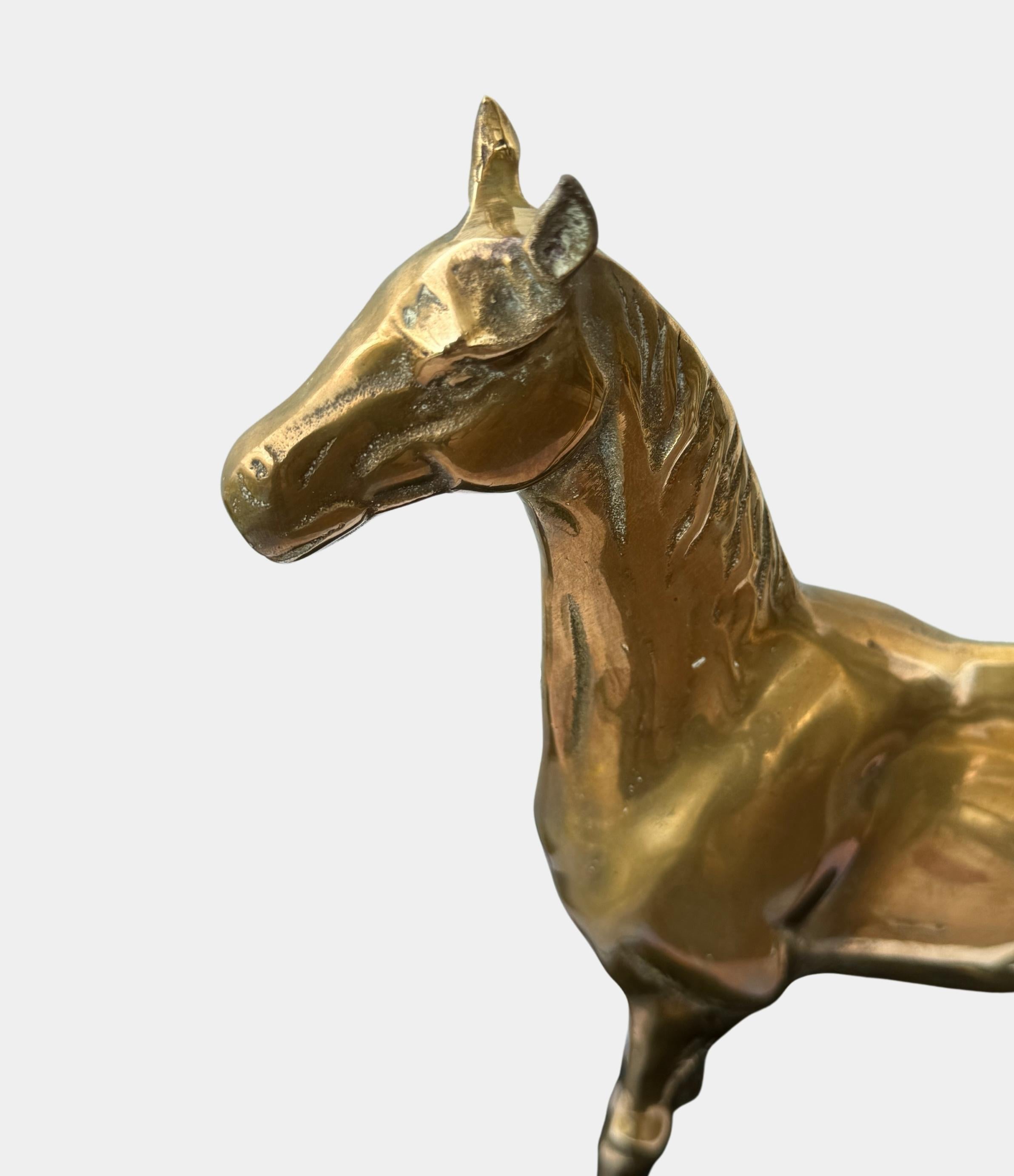 1970s Solid Brass Horse Table lamp by DEKNUDT Belgium For Sale 8
