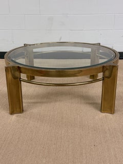 1970's Solid Brass Round Coffee Table from Mastercraft