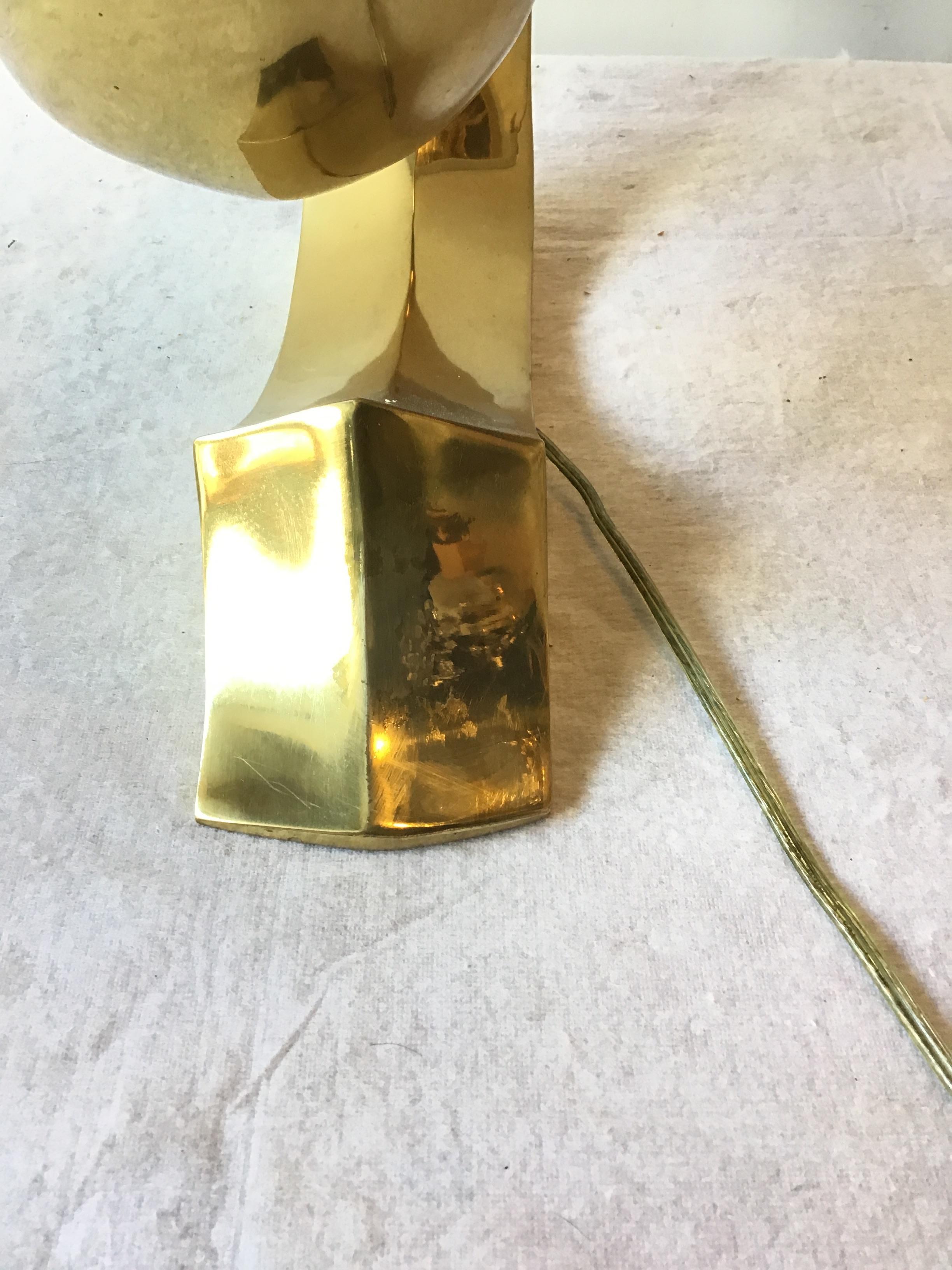 1970s Solid Brass Sculptural Table Lamps For Sale 5