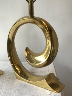 1970s Solid Brass Sculptural Table Lamps