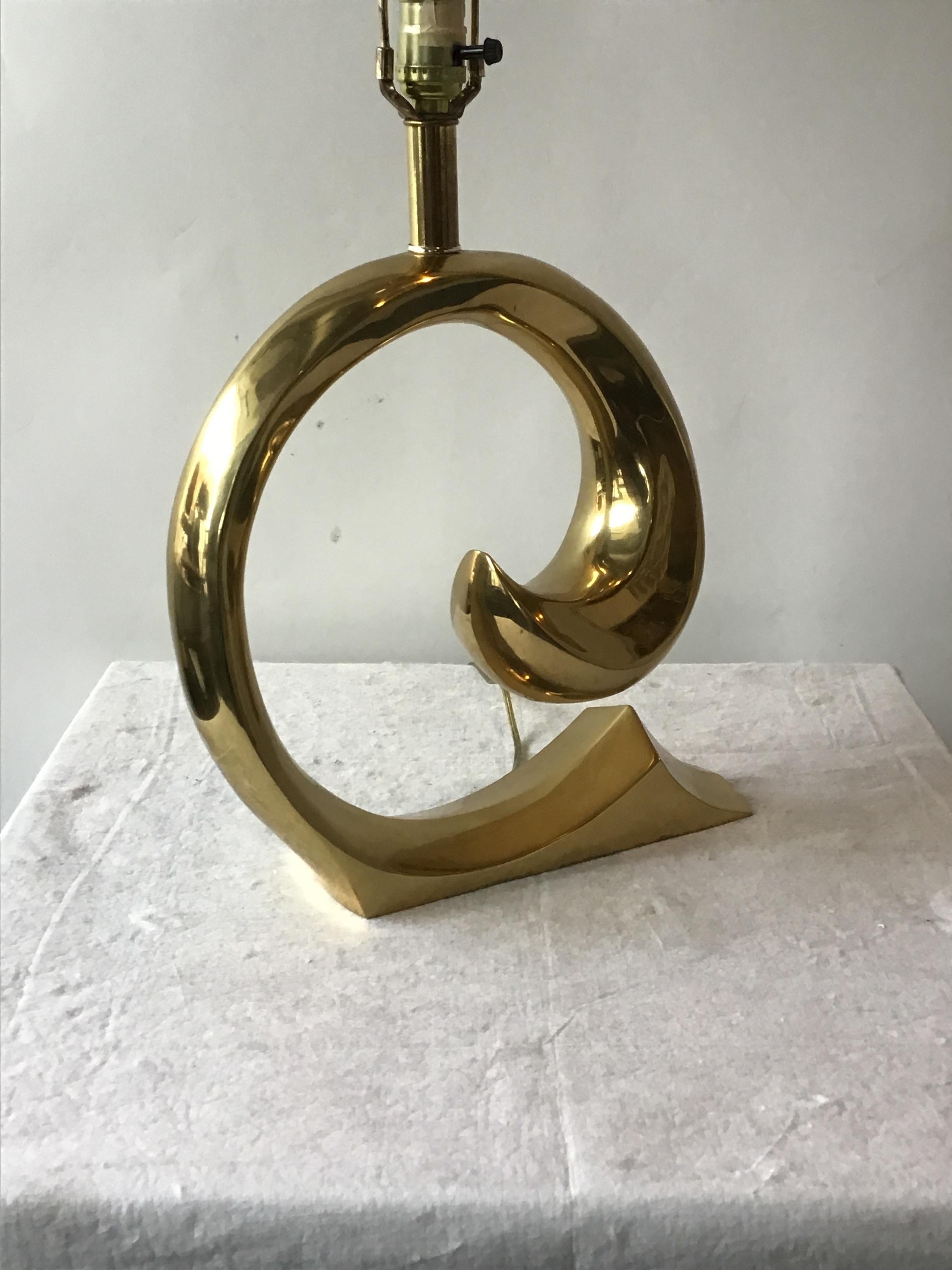 Modern 1970s Solid Brass Sculptural Table Lamps For Sale