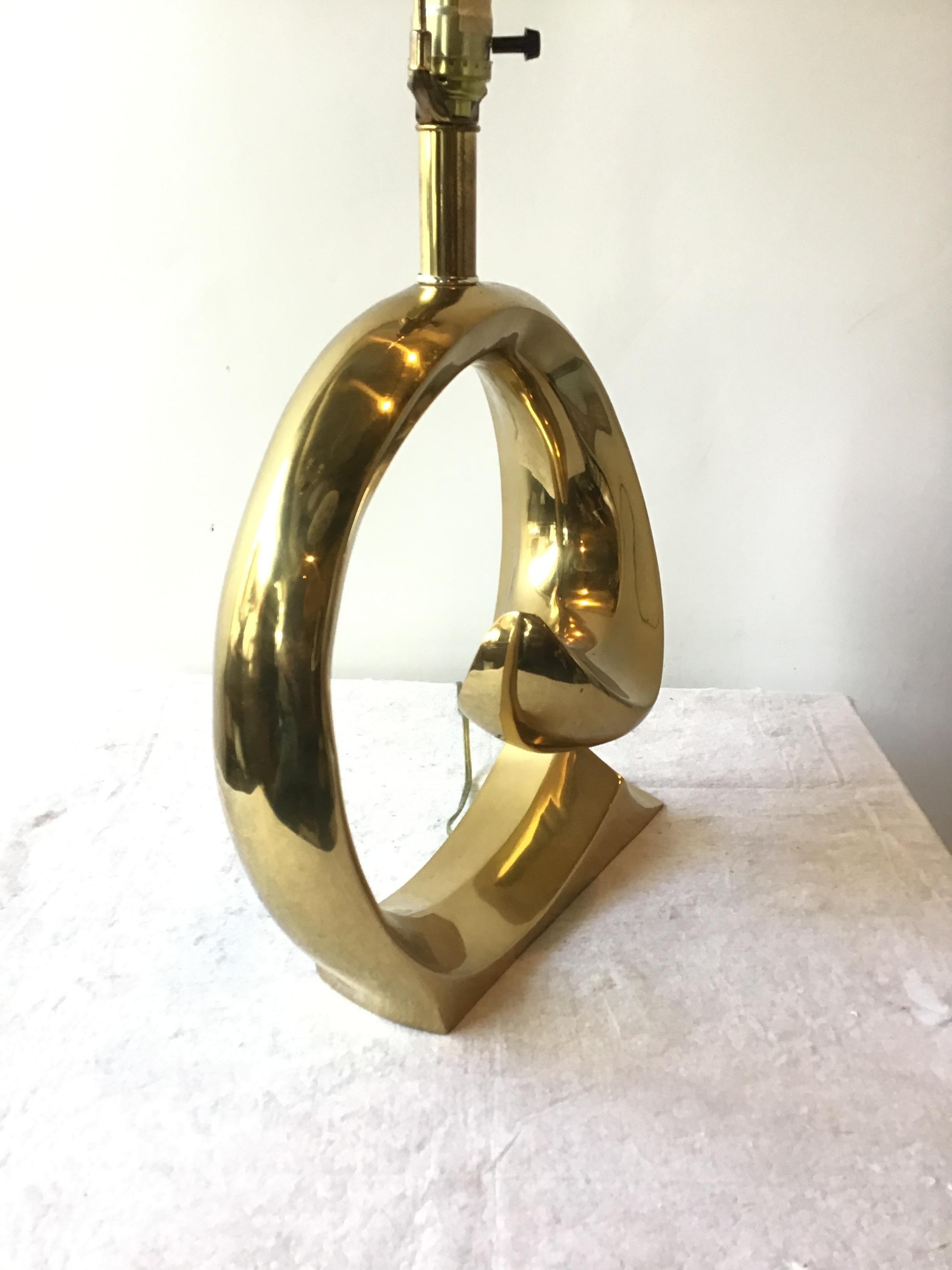 1970s Solid Brass Sculptural Table Lamps For Sale 1