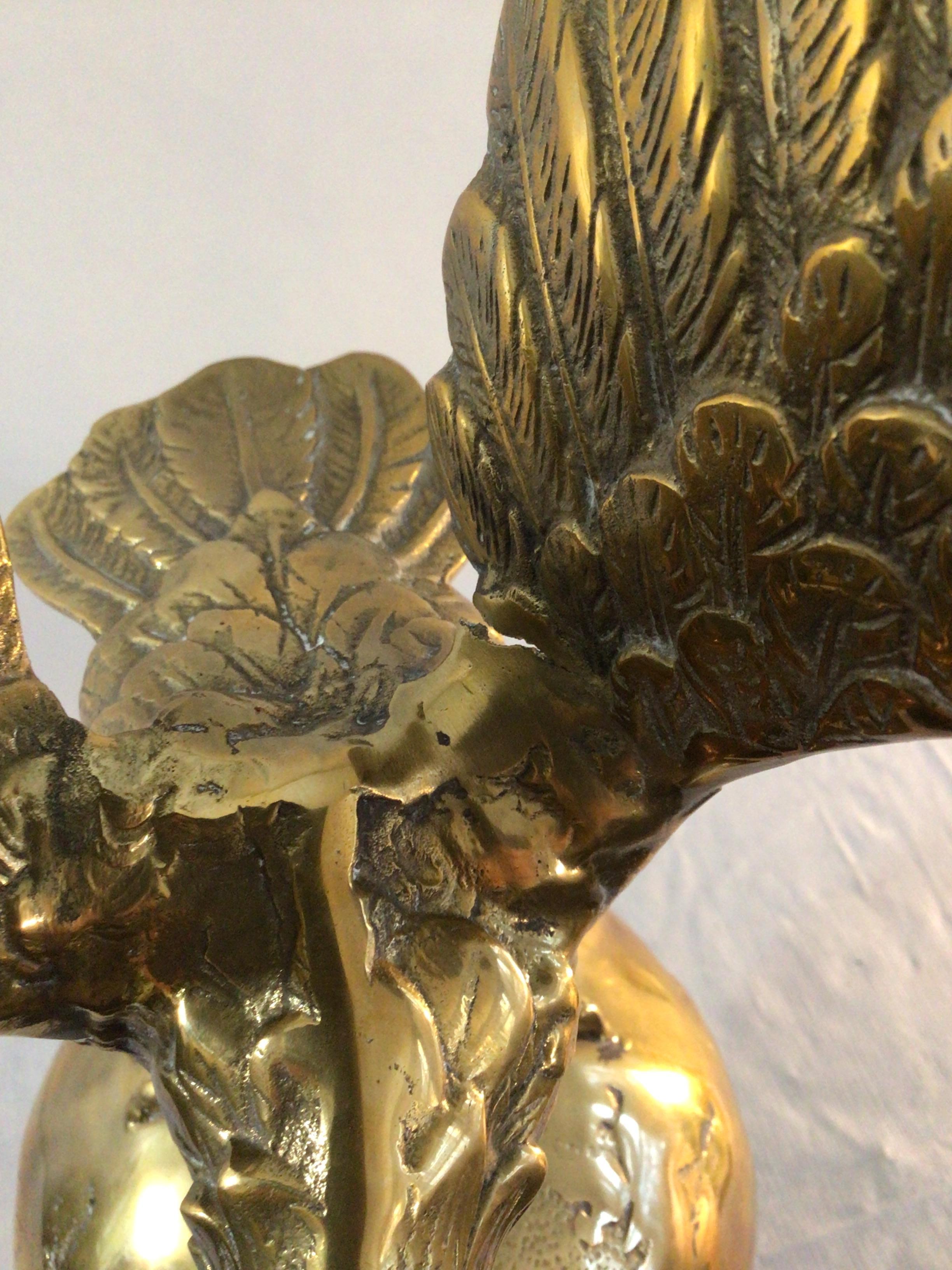 1970s Solid Cast Brass Eagle On World Statue 7