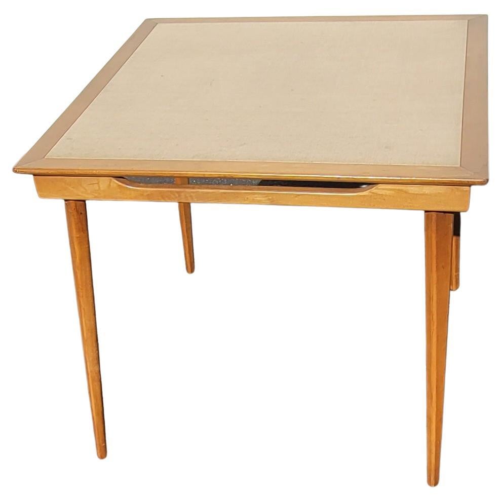 wooden card table with folding legs