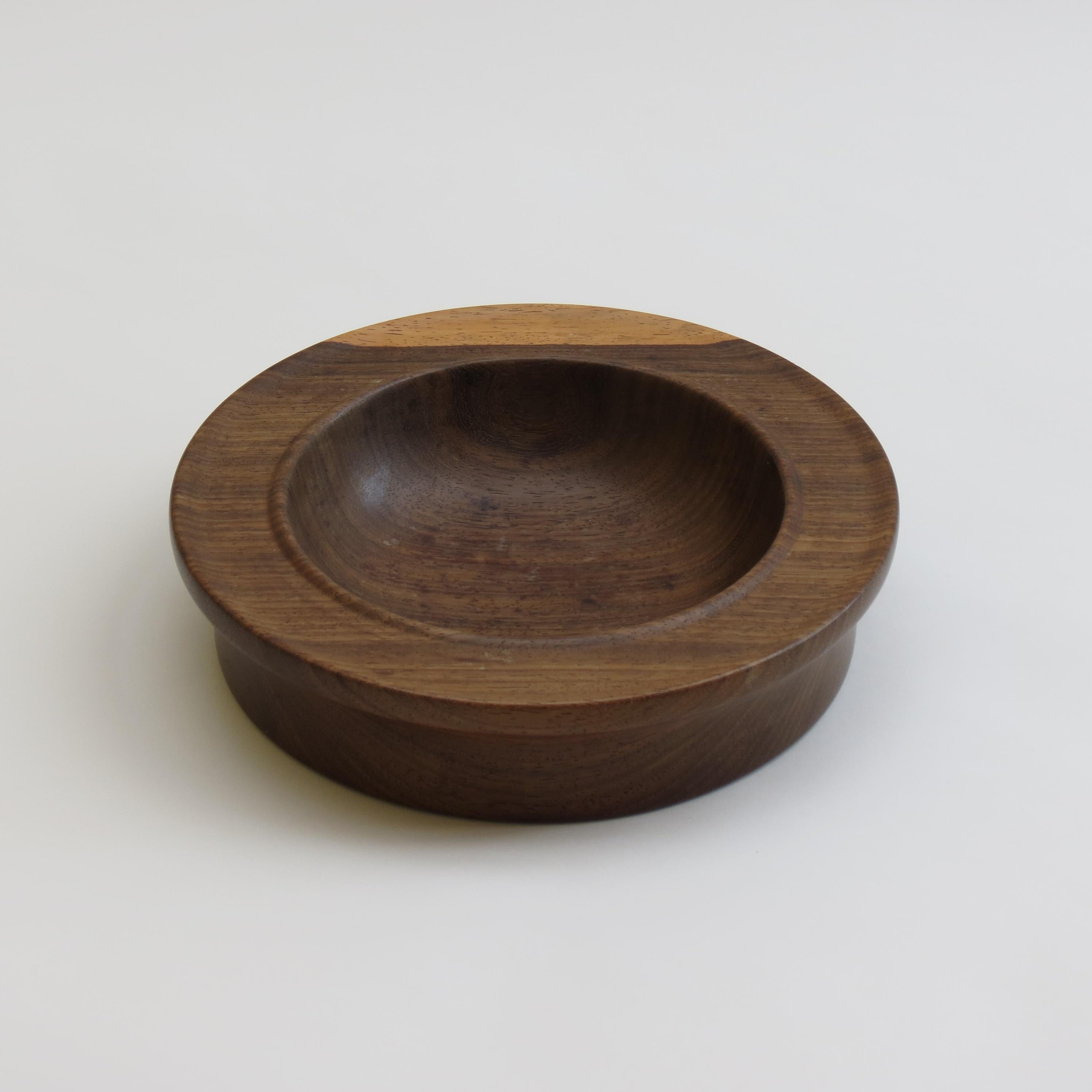 Mid-Century Modern 1970s Solid Midcentury Padouk Large Wooden Fruit Bowl Hand Turned