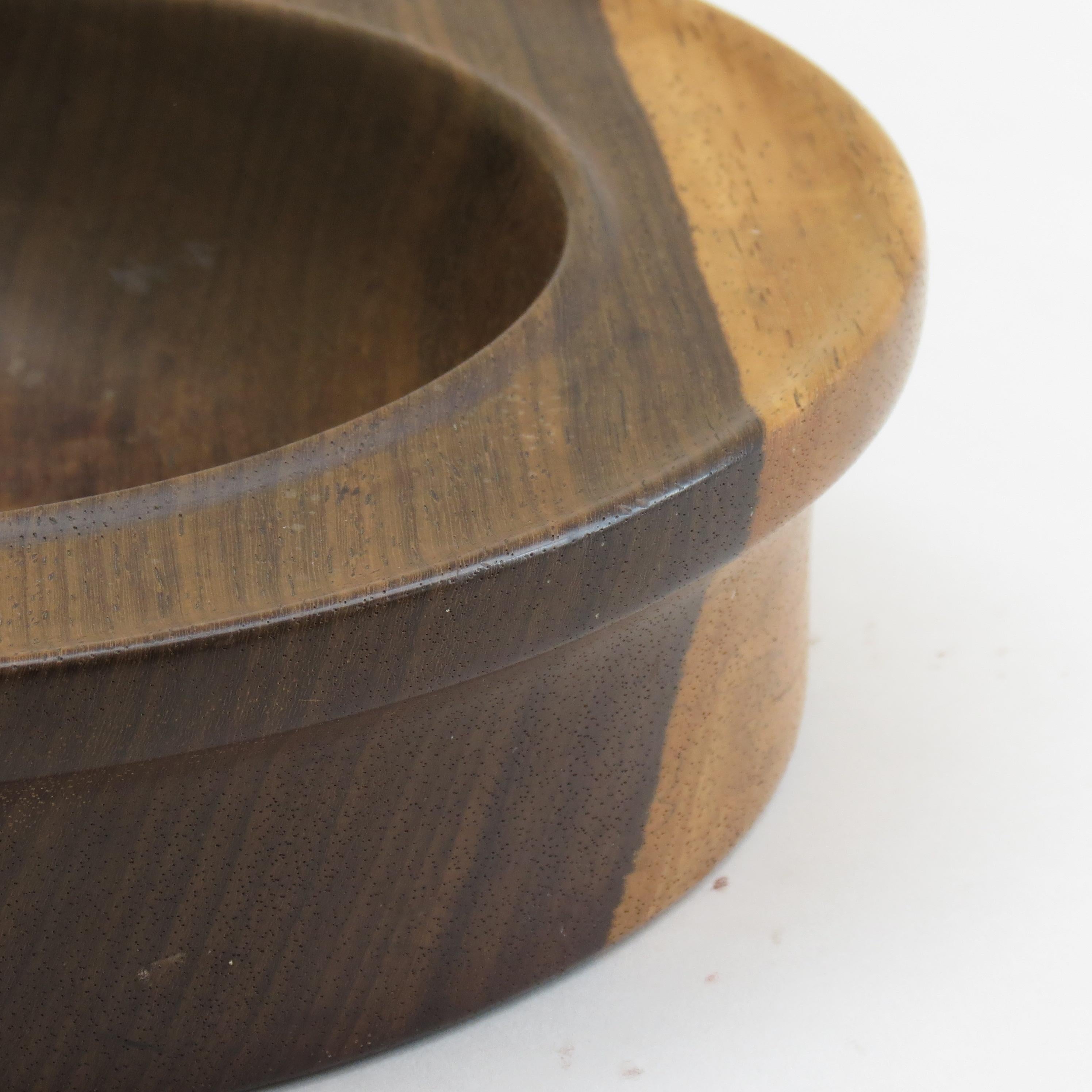 20th Century 1970s Solid Midcentury Padouk Large Wooden Fruit Bowl Hand Turned