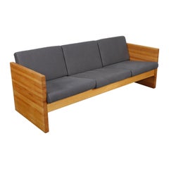 1970s Solid Oak Case Sofa