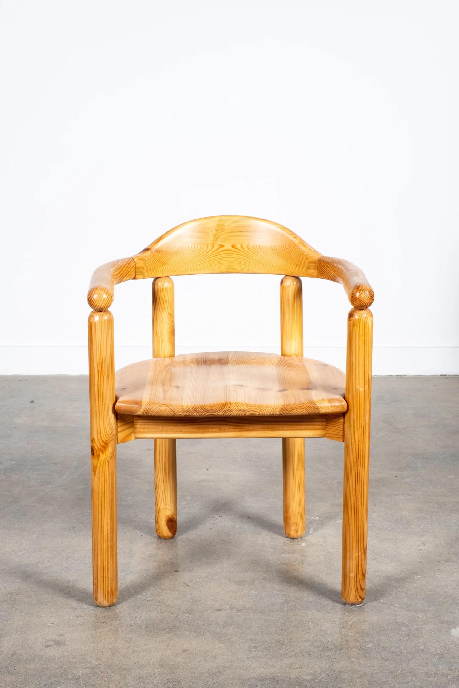 Late 20th Century 1970s Solid Pine Armchair by Rainer Daumiller For Sale
